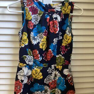 Navy floral blouse
